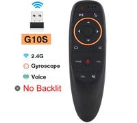 HUWB-G10S G10S Pro Air Mouse télécommande vocale 2.4G Gyroscope sans fil IR apprentissage pour H96 MAX X88 PRO X96 MAX Android TV BoxG10S no Backlit
