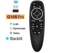 HUWB-G10S G10S Pro Air Mouse télécommande vocale 2.4G Gyroscope sans fil IR apprentissage pour H96 MAX X88 PRO X96 MAX Android TV BoxG10S Pro Backlit