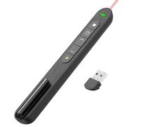 HUWB-Présentateur sans fil lumière rouge stylo tournant de page 2.4G RF Volume télécommande PPT présentation USB PowerPoint pointeur sourisBlack