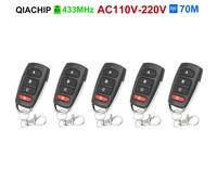 HUWB-Télécommande universelle sans fil 433Mhz,relais AC110V 220V,Module récepteur 4CH,transmetteur 4B pour porte de Garage,lumière de moteur5pcs Remote