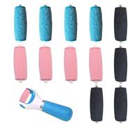 Huweko 12PCS Recharge Rapeuse Electrique Pour Scholl Velvet Smooth,Pieds 3 Types de Rugosité,Rouleaux de Rechange,Rouleau Pied pour lime à Pied électrique,Rouleau Pied