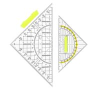 Huweko 2PCS Ensemble Triangles Geo- 16 cm et 22 cm,Geo Triangle,Avec Poignée Ensemble de Triangles Flexibles pour le Dessin Technique Les Mathématiques et L'art