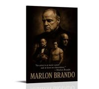 HUWERYWHUY Marlon Brando Impression sur toile représentant l'icône intemporelle du cinéma - Impression sur toile - Impression d'art moderne pour salon - 20 x 30 cm - Style cadre