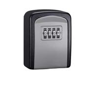 HUWOYG Boîte à clés en métal avec Serrure, Support Mural extérieur, Organiseur de, Combinaison 4 Chiffres, boîte Rangement secrète sécurité pour la Maison(Black with Gray)