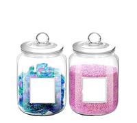 HUWOYG Dosettes à lessive, bocaux en verre, conteneurs hermétiques for l'organisation et le stockage, détergents poudre for buanderie Pour la buanderie(2PCS)