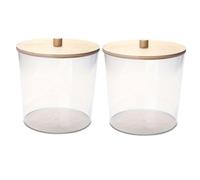 HUWOYG Grands pots d'organisation de buanderie, 2 pièces, conteneurs stockage linge, dosettes maintien poudre, rehausseur parfum, sèche-perles, feuille savon Pour la buanderie(Clear)