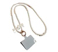 HUWOYG Pearl Mobile Phone Lanyard Simple Long Clip-on Mobile Phone Case Universal Rope Manual String Pearl Chain for Women pour Téléphones Intelligents(Type B)