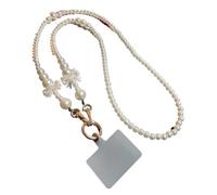 HUWOYG Pearl Mobile Phone Lanyard Simple Long Clip-on Mobile Phone Case Universal Rope Manual String Pearl Chain for Women pour Téléphones Intelligents(Type A)