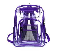 HUWOYG Sac à dos transparent portable avec une capacité spacieuse améliorée, utilisé for les ordinateurs portables, les livres, la papeterie scolaire Pour Travail Voyage(Purple)