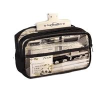 HUWOYG Transparent Waterproof Pencil Case Five-Layer Large Capacity Pen Bag Multifunction Stationery Storage Pour Papeterie(Black)