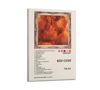 HUWYREWQRH Kid Cudi Album Indicud Tracklist Affiches esthétiques Décoration murale vintage sur toile pour salon, chambre à coucher, 50 x 75 cm, style cadre