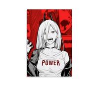 HUWYREWQRH Poster d'anime Power Chainsaw Man - Décoration murale vintage - Impression sur toile pour salon, chambre à coucher, 30 x 45 cm - Style sans cadre