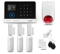 HUXGO® HXA003 Alarme Maison avec Sirène sans Fil, WiFi + GSM | Kit d'alarme Maison Domestique avec 3X détecteurs de Mouvement, 3X capteurs de Portes et fenêtres | TUYA App Intelligent