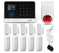 HUXGO® HXA003 Alarme Maison avec Sirène sans Fil, WiFi + GSM | Kit d'alarme Maison Domestique avec 5X détecteurs de Mouvement, 5X capteurs de Portes et fenêtres | TUYA App Intelligent