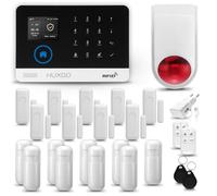 HUXGO® HXA003 Alarme Maison avec Sirène sans Fil, WiFi + GSM | Kit d'alarme Maison Domestique avec 9X détecteurs de Mouvement, 9X capteurs de Portes et fenêtres | TUYA App Intelligent
