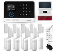 HUXGO® HXA003 Alarme Maison sans Fil avec Solaire Sirène sans Fil, WiFi + GSM | Kit d'alarme Maison Domestique avec 9X détecteurs de Mouvement, 9X capteurs d'ouverture | TUYA App Intelligent