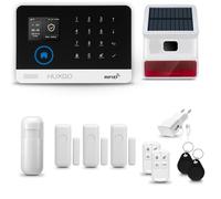 HUXGO® HXA003 Alarme Maison sans Fil WiFi + GSM 4G avec Solaire Sirène exterieure | Système d'alarme avec détecteur de Mouvement, 3X capteurs de Porte | Kit sécurité Maison, Appartement, Garage