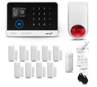 HUXGO® HXA003 Alarme Maison sans Fil WiFi + GSM avec Sirène exterieure sans Fil | Système d'alarme avec détecteur de Mouvement, 9X capteurs de Porte | Kit sécurité Maison, Appartement, Garage