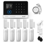 HUXGO® HXA003 Alarme Maison sans Fil WiFi + GSM avec Sirène | Système d'alarme Domestique avec 5X détecteurs de Mouvement, 5X capteurs de Porte | Alarme sans Fil avec TUYA App.