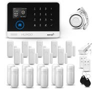 HUXGO® HXA003 Alarme Maison sans Fil WiFi + GSM avec Sirène | Système d'alarme Domestique avec 9X détecteurs de Mouvement, 9X capteurs de Porte | Alarme sans Fil avec TUYA App.