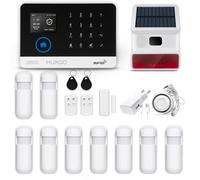 HUXGO, HXA003, système d'alarme sans Fil avec 9X détecteurs de Mouvement et deuxième sirène sans Fil, modules : WiFi + GSM 4G, TUYA Smart, alertes SMS, contrôle par téléphone, FRANÇAIS