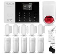 HUXGO® HXA005 Alarme Maison avec Sirène sans Fil, WiFi + GSM 4G | Kit d'alarme Maison Domestique avec x détecteurs de Mouvement, 5X capteurs de Portes et fenêtres | TUYA App Intelligent