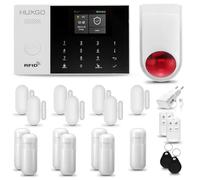 HUXGO® HXA005 Alarme Maison avec Sirène sans Fil, WiFi + GSM | Kit d'alarme Maison Domestique avec 7X détecteurs de Mouvement, 7X capteurs de Portes et fenêtres | TUYA App Intelligent