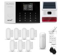 HUXGO® HXA005 Alarme Maison sans Fil WiFi + GSM 4G avec Sirène exterieure sans Fil | Système d'alarme avec détecteur de Mouvement, 7X capteurs de Porte | Kit sécurité Maison, Appartement, Garage