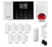 HUXGO® HXA005 Alarme Maison sans Fil WiFi + GSM avec Sirène exterieure sans Fil | Système d'alarme avec détecteur de Mouvement, 7X capteurs de Porte | Kit sécurité Maison, Appartement, Garage