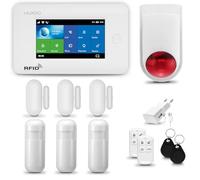 HUXGO® HXA006 Alarme Maison avec Sirène sans Fil, WiFi + GSM | Kit d'alarme Maison Domestique avec 3X détecteurs de Mouvement, 3X capteurs de Portes et fenêtres | TUYA App Intelligent