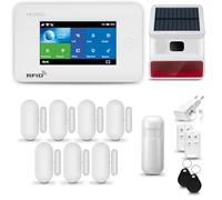 HUXGO® HXA006 Alarme Maison sans Fil WiFi + GSM 4G avec Sirène exterieure sans Fil | Système d'alarme avec détecteur de Mouvement, 7X capteurs de Porte | Kit sécurité Maison, Appartement, Garage