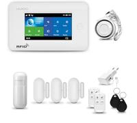 HUXGO® HXA006 Alarme Maison sans Fil WiFi + GSM 4G avec Sirène | Système d'alarme avec détecteur de Mouvement, 3X capteurs de Portes et fenêtres,télécommande |TUYA Intelligent
