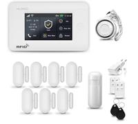 HUXGO® HXA006 Alarme Maison sans Fil WiFi + GSM 4G avec Sirène | Système d'alarme avec détecteur de Mouvement, 7X capteurs de Portes et fenêtres,télécommande | TUYA Intelligent
