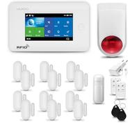 HUXGO® HXA006 Alarme Maison sans Fil WiFi + GSM avec Sirène exterieure sans Fil | Système d'alarme avec détecteur de Mouvement, 12x capteurs de Porte | Kit sécurité Maison, Appartement, Garage