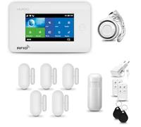 HUXGO® HXA006 Alarme Maison sans Fil WiFi + GSM avec Sirène | Kit Alarme avec détecteur de Mouvement, 5X capteurs de Portes et fenêtres,télécommande | TUYA Intelligent