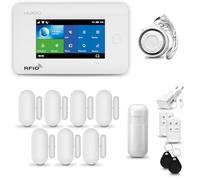 HUXGO® HXA006 Alarme Maison sans Fil WiFi + GSM avec Sirène | Système d'alarme avec détecteur de Mouvement, 7X capteurs de Portes et fenêtres,télécommande | TUYA Intelligent