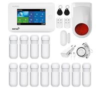 HUXGO, HXA006, système d'alarme sans Fil avec 12 détecteurs de Mouvement et deuxième sirène sans Fil, modules : WiFi + GSM, TUYA Smart, alertes SMS, contrôle par téléphone, FRANÇAIS