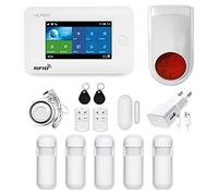 HUXGO, HXA006, système d'alarme sans Fil avec 5X détecteurs de Mouvement et deuxième sirène sans Fil, modules : WiFi + GSM 4G, TUYA Smart, alertes SMS, contrôle par téléphone, FRANÇAIS