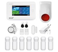 HUXGO, HXA006, Système d'alarme sans Fil avec 7x détecteurs de Mouvement + sirène Radio supplémentaire, Deux modules : Wifi + GSM, Application TUYA Smart, alertes SMS, contrôle par téléphone, FRANÇAIS