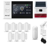 HUXGO® HXA007 Alarme Maison sans Fil WiFi + GSM 4G avec Sirène exterieure sans Fil | Système d'alarme avec détecteur de Mouvement, 7X capteurs de Porte | Kit sécurité Maison, Appartement, Garage