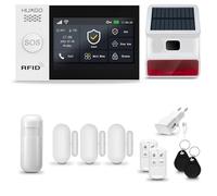 HUXGO® HXA007 Alarme Maison sans Fil WiFi + GSM 4G avec Sirène exterieure sans Fil | Système d'alarme avec détecteur de Mouvement, 3X capteurs de Porte | Kit sécurité Maison, Appartement, Garage