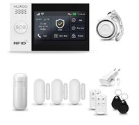 HUXGO® HXA007 Alarme Maison sans Fil WiFi + GSM 4G avec Sirène | Système d'alarme avec détecteur de Mouvement, 3X capteurs de Portes et fenêtres,télécommande |TUYA Intelligent