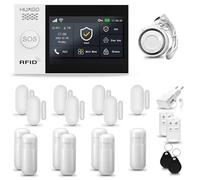 HUXGO® HXA007 Alarme Maison sans Fil WiFi + GSM 4G avec Sirène | Système d'alarme Domestique avec 5X détecteurs de Mouvement, 7X capteurs de Porte | Alarme sans Fil avec TUYA App.
