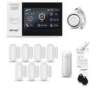 HUXGO® HXA007 Alarme Maison sans Fil WiFi + GSM avec Sirène | Système d'alarme avec détecteur de Mouvement, 7X capteurs de Portes et fenêtres,télécommande | TUYA Intelligent