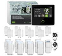 HUXGO® HXA502 Kit Alarme Maison sans Fil WiFi + GSM 4G | Système d’Alarme Maison avec 9X Détecteurs PIR, 9X Capteurs Porte & Fenêtre | Kits de Sécurité pour la Maison, Garage