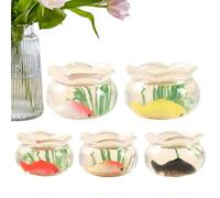 Huxibai Aquarium,Lot de 5 Mini Aquariums | Décoration Réaliste Pour Artisanat De Maison De Poupées Et Scénarios De Jardin