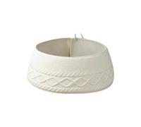 Huxibai Bague en tricot pour sapin de Noël, alternative à la jupe de sapin en crème avec style rustique champêtre - Décoration pour maison, fête, appartement, bureau, chambre, entrée