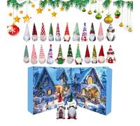 Huxibai Calendrier de l'Avent Lutin de Noël 2025, Calendrier De Décompte Avec Figurines Lutins, Décorations De Table En Pendentifs Pour La Maison Cadeaux Familiaux
