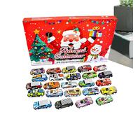 Huxibai Calendrier de l'Avent Voiture Jouet pour,24 Pièces Calendrier Compte à Rebours avec Voitures à Friction - Cadeaux de Noël Festifs pour Filles Garçons Tout-Petits Fêtes
