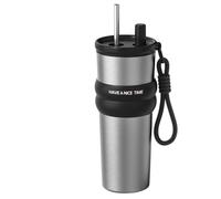 Huxibai de voyage sous vide | Tasse à thé de grande capacité avec paille Réutilisable Anti-fuite 710 ml pour boissons froides et chaudes